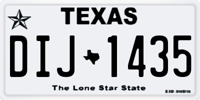 TX license plate DIJ1435