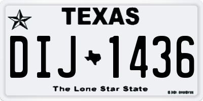 TX license plate DIJ1436