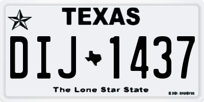 TX license plate DIJ1437