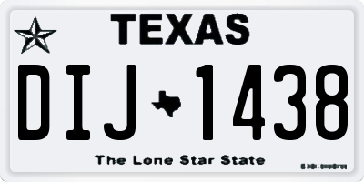 TX license plate DIJ1438
