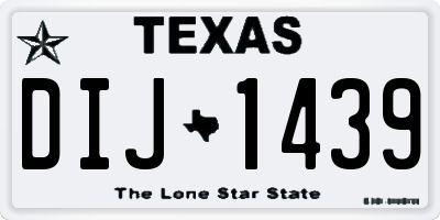 TX license plate DIJ1439