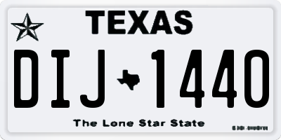 TX license plate DIJ1440