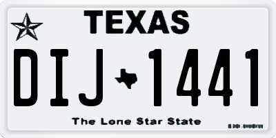 TX license plate DIJ1441
