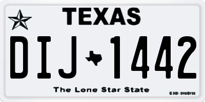 TX license plate DIJ1442