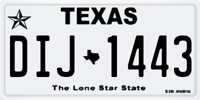 TX license plate DIJ1443