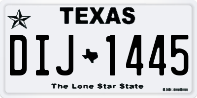 TX license plate DIJ1445