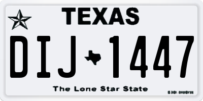 TX license plate DIJ1447