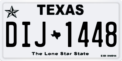 TX license plate DIJ1448