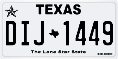 TX license plate DIJ1449