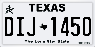 TX license plate DIJ1450