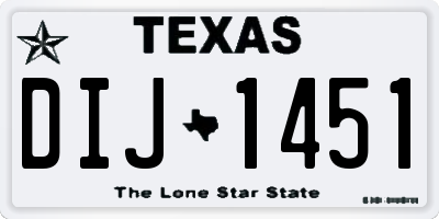 TX license plate DIJ1451