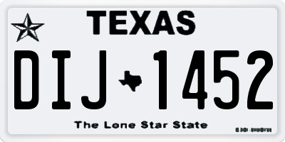 TX license plate DIJ1452