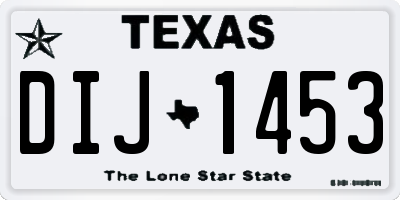 TX license plate DIJ1453