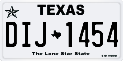 TX license plate DIJ1454