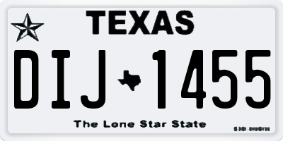 TX license plate DIJ1455