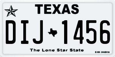 TX license plate DIJ1456