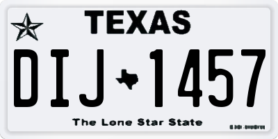 TX license plate DIJ1457