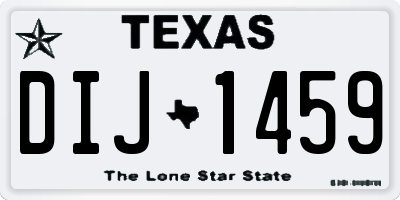 TX license plate DIJ1459