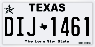 TX license plate DIJ1461