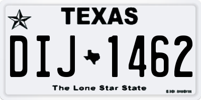 TX license plate DIJ1462