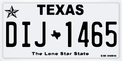 TX license plate DIJ1465