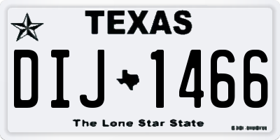 TX license plate DIJ1466