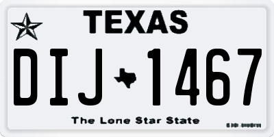 TX license plate DIJ1467