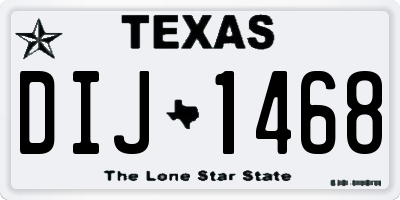 TX license plate DIJ1468