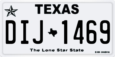TX license plate DIJ1469