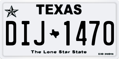 TX license plate DIJ1470