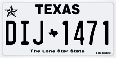 TX license plate DIJ1471