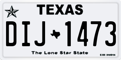 TX license plate DIJ1473