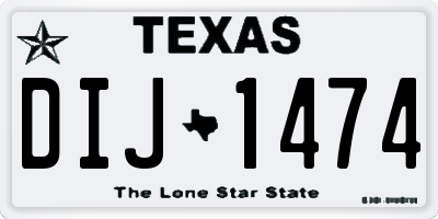 TX license plate DIJ1474