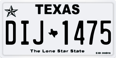 TX license plate DIJ1475