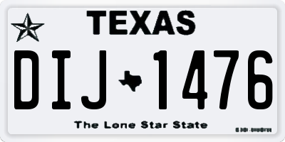 TX license plate DIJ1476