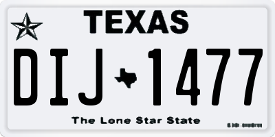 TX license plate DIJ1477