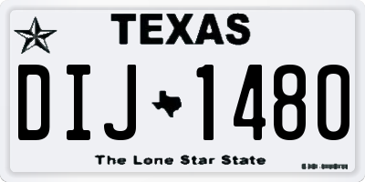 TX license plate DIJ1480