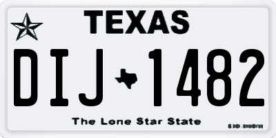 TX license plate DIJ1482