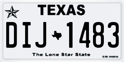 TX license plate DIJ1483