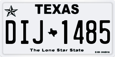 TX license plate DIJ1485