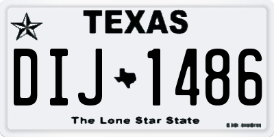 TX license plate DIJ1486