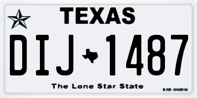 TX license plate DIJ1487