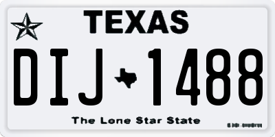 TX license plate DIJ1488