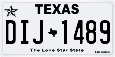 TX license plate DIJ1489