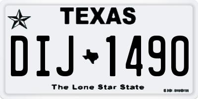 TX license plate DIJ1490