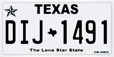 TX license plate DIJ1491