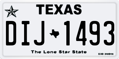 TX license plate DIJ1493