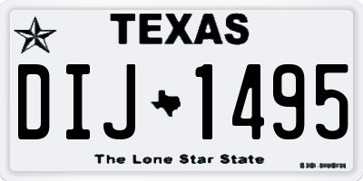 TX license plate DIJ1495