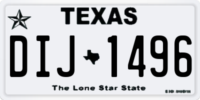 TX license plate DIJ1496