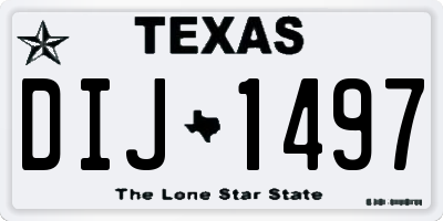 TX license plate DIJ1497